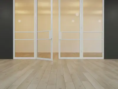 Glass partition door Set 22 Low-poly 3D model