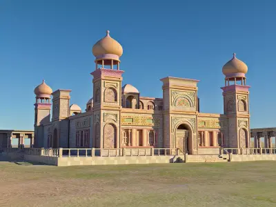 old and ancient Arab palace Low-poly 3D model