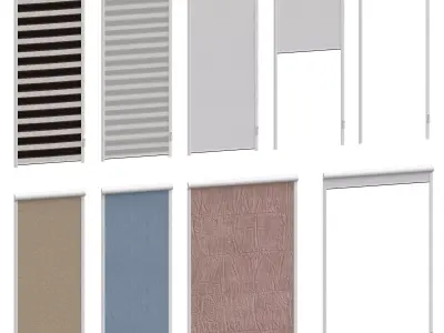 Roller blinds for windows 3D model