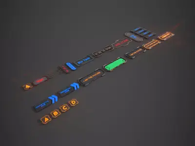 Scifi Signboard Collection 3D model