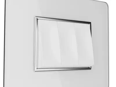 White Glass Pearl white Switch Board Low-poly 3D model