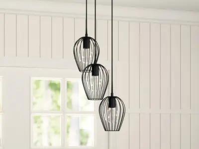 Erwon Light Black Cluster Pendant 3D model