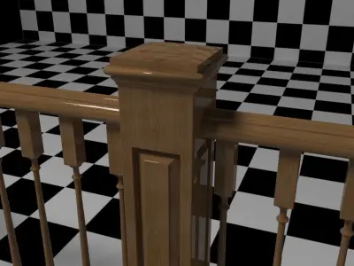 Interior Railing - Style 3 3D model