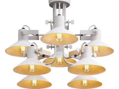 dauntaun light fixture with six shades 3D model