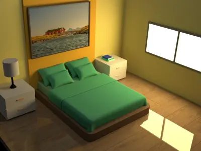 isometric room 3D model buy