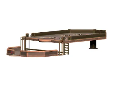 Sci-fi metal platform Low-poly 3D model