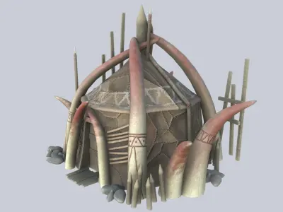 Orc house Low-poly 3D model 2