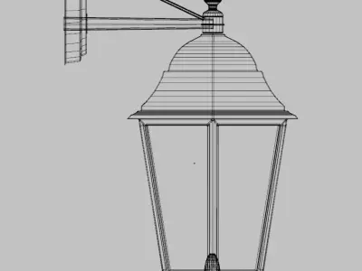 Victorian style wall lamp Low-poly 3D model