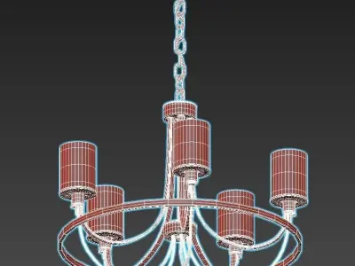 arte-lamp-ombra-a2995lm-5cc chandelier with four lights and c... 3D model