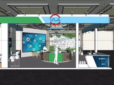 logistics technology exhibition booth 3D model