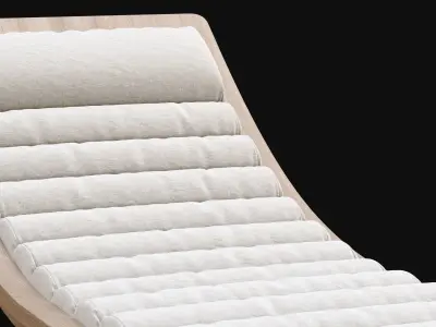 Wooden outdoor chaise lounge L15  3D model