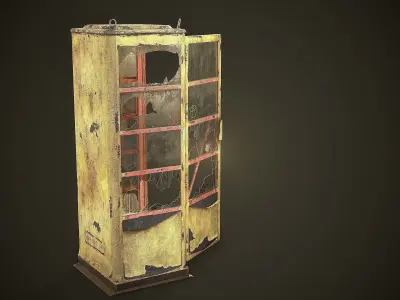 Phone Booth Low-poly 3D model