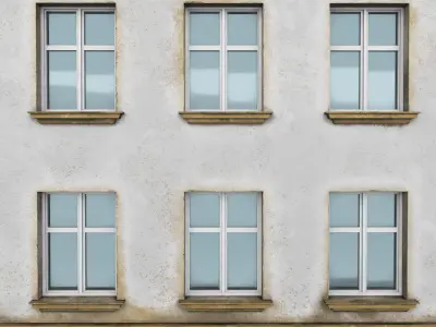 Building facade Low-poly 3D model
