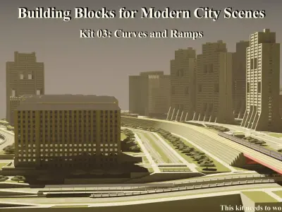 Building Blocks for Modern City Scenes - Kit 03 3D model