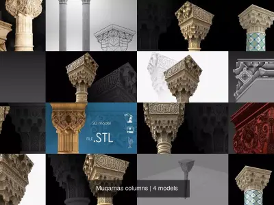 Muqarnas columns 3D Model Pack