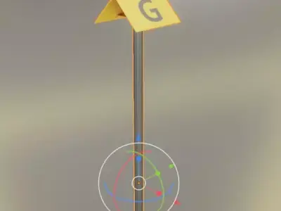 Flugmarkierungshaube mit Aluminiumpfosten 400x300mm 45 Low-poly 3D model