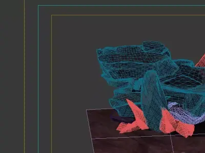 Game Model - Volcano red stone 3D model