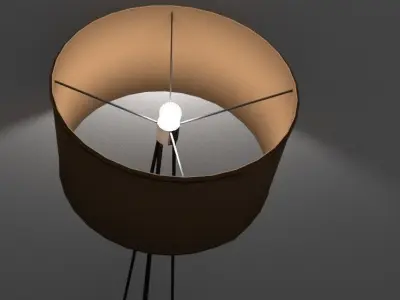 Wire Floor Lamp Low-poly 3D model