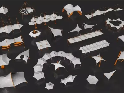 tensioned membrane structure 3D model