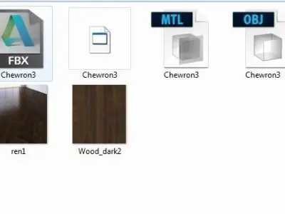 Parquet chevron classic dark Floor Low-poly 3D model