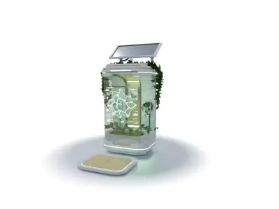 Solarpunk Futuristic City Eco centric Asset Pack Low-poly 3D model