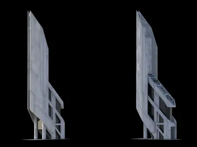  4 Futuristic Buildings Set 