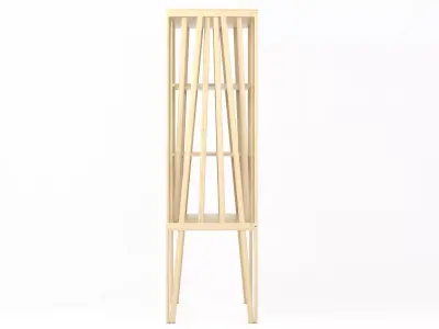 Mikado wooden bookcase made of strips of wood 3D model