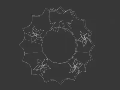 Front Door Christmas Wreath Low-poly 3D model