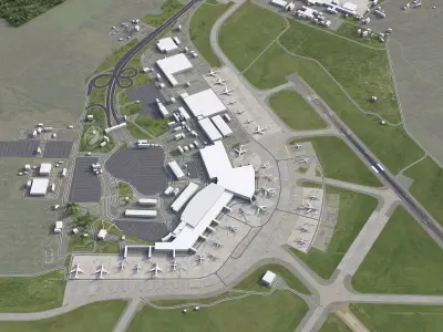 Buenos Aires - Ezeiza Airport - EZE Low-poly 3D model
