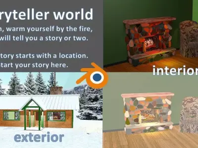 STORY TELLER WORLD interior and exterior sets Free 3D model