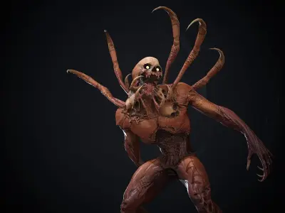 MutantMonster10 symbiote creature Low-poly 3D model