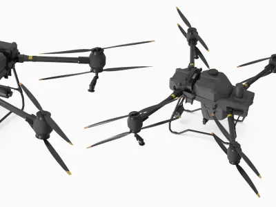 Heavy-Duty Agricultural Drone with 8 Rotors Black 