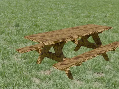 Garden Table Low-poly 3D model purchase