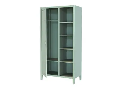 Carlos wardrobe with hanger and linen compartment 3D model