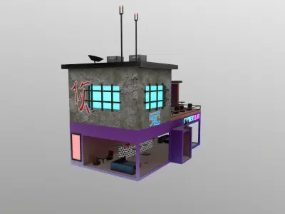 Cyberpunk City - Building 10 Low-poly 3D model