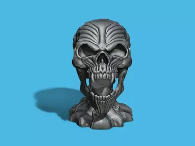 Scream Skull Headphone Stand Cyborg Headset Stand Perfect Gamer  3D print model