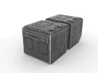 Sci Fi crate for army staff Low-poly 3D model