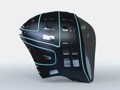 Helmet Sci-Fi Futuristic PBR Low-poly 3D model