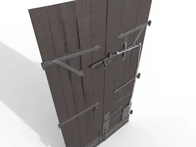 Castle main gate Low-poly 3D model