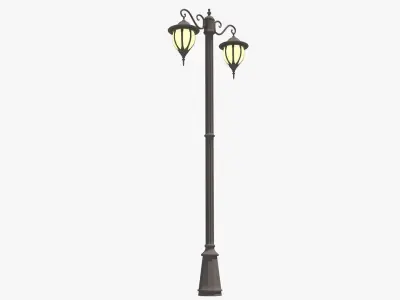 Street Lamp Low-poly 3D model 38