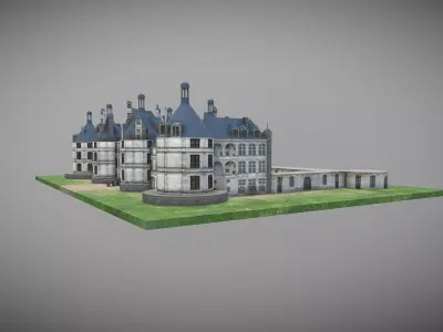 Chambord Castle Low-poly 3D model