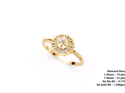 Lightweight Diamond Ring 3D print model