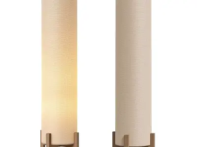 World Market paper rattan floor lamp 3D model