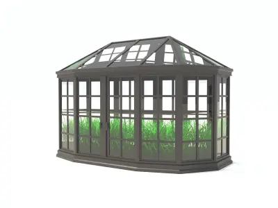 Greenhouses collection greenhouse with grass in it 3D model