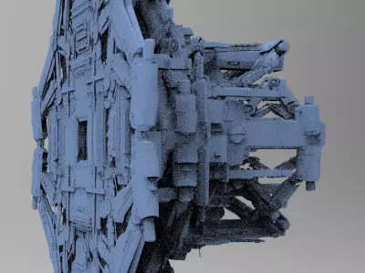 Advanced Ancient Civilization Ship architecture 14  3D model