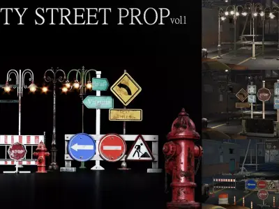 23 Street props - vol 01 3D model