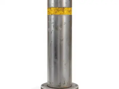 Industrial Steel Bollard 3D Model Free low-poly 3D model