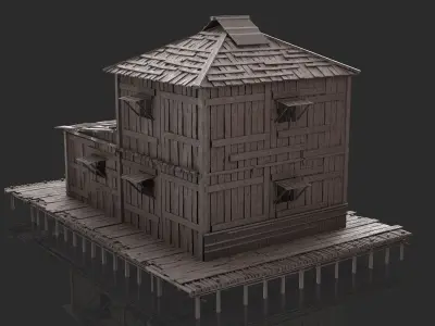 Fantasy Wooden House - Jungle Hut 4 3D model