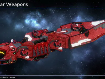 Spaceship Thaalian Empire Battlecruiser Low-poly 3D model