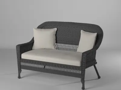 albert loveseat with cushion Low-poly 3D model